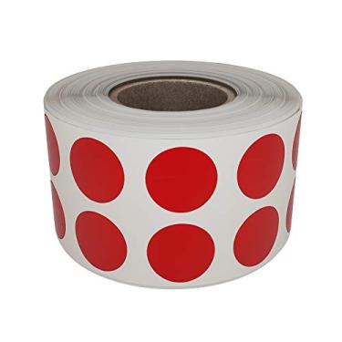 Imagem de Adesivos Royal Green Red Dot para codificação por cores em um rolo principal de 2,54 cm - Etiquetas adesivas redondas 1,27 cm 13 mm - Pacote com 1080