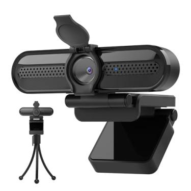 Imagem de Webcam genérica 2K, câmera de streaming FHD com 2K/30fps, 1080P/60fps, foco automático, microfones com cancelamento de ruído duplo, capa de privacidade e tripé, para