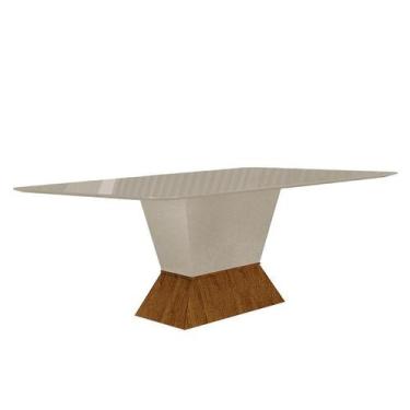 Imagem de Mesa de Jantar Larissa 180x90 Off White Freijó - Leifer Móveis