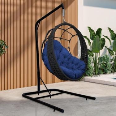 Imagem de Cadeira Balanço Ninho Suspenso em Corda Náutica Luxo com Suporte - Ace