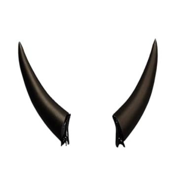 Imagem de Chifres de diabo góticos escuros fantasia fantasia cosplay anime acessórios de cabelo mulheres homens (preto, P)
