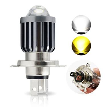 Imagem de YSY Lâmpadas De Farol Motocicleta Led H4 H6 Ba20D, Lente Csp, 6000Lm, Lâmpada Alta E Baixa, Acessórios Para Scooter, Faróis Neblina 3000K 6000K 12-80V (H4, Branco Amarelo)