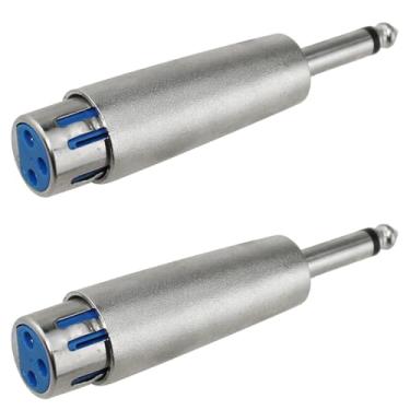 Imagem de Maxmoral 2 peças plugue macho mono 6,35 mm 1/4 polegada para conector fêmea XLR de 3 pinos conector conversor de microfone de áudio estéreo adaptador de áudio de liga de zinco para equipamentos de
