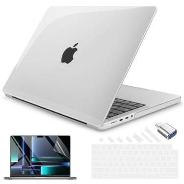 Imagem de Teryeefi Compatível com MacBook Pro 16 polegadas Capa 2025 2024 2023 2022 2021 M4 M3 M2 M1 A3403 A3186 A2991 A2780 A2485, capa rígida de plástico, capa de teclado, película de tela e adaptador tipo C