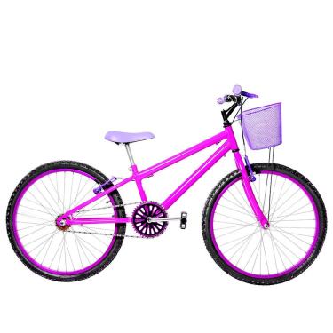Imagem de Bicicleta Aro 24 Alumínio Colorido Cor Pink E Violeta