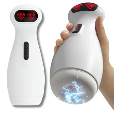 Imagem de Masturbador Masculino Sugador Vibrador Elétrico Pênis Masturbação Bone