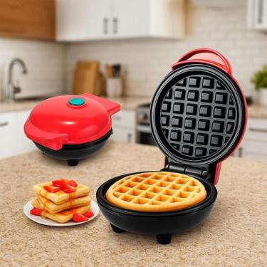 Imagem de Mini Waffle Portátil Elétrica Ideal Lanches Rápidos 110V - Relet