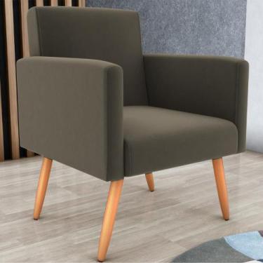 Imagem de Poltrona para Decoração Belém Suede Cappuccino - CASA H