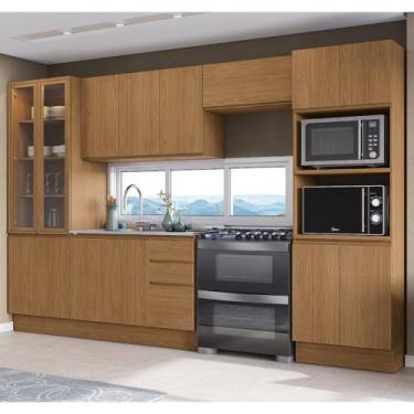 Imagem de Cozinha Modulada Completa 340cm 14 Portas 3 Gavetas Ciela Kappesberg, 