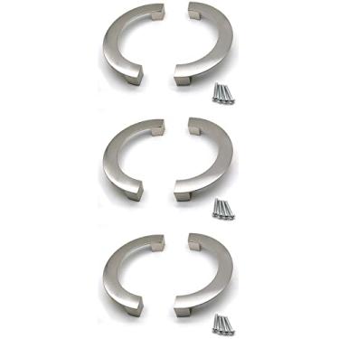 Imagem de Autuwintor Puxadores de gaveta semicírculos, puxador de borda, espaçamento de centro a centro de 12 cm (comprimento total de 13 cm) puxadores grandes de gaveta de meia lua, puxador de armário de