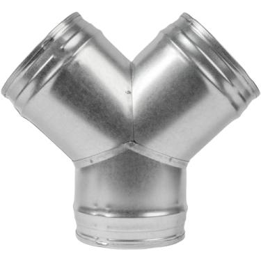 Imagem de Divisor de duto para exaustor, mangueira de ventilação de secadora, conector de mangueira de duto de 3 vias, formato em T, junta de metal em T (12,7 cm, formato Y)
