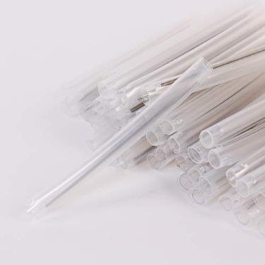 Imagem de 300 peças de mangas de emenda de fibra (5 mm de diâmetro, 60 mm de comprimento) cabo de fibra óptica fusão termorretrátil tubo de aço inoxidável PE transparente tubo de fusão de fibra óptica tubos de proteção hot melt