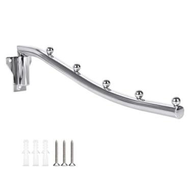 Imagem de Cabide dobrável montado na parede, cabide dobrável de aço inoxidável, gancho para roupas com suporte de braço oscilante, economia de espaço, suporte de roupas, pendurar no armário, suporte de secagem,