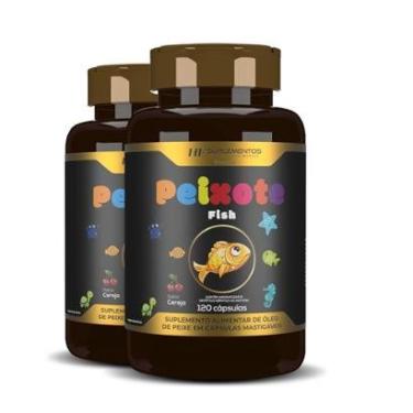 Imagem de 2x PEIXOTE OMEGA 3 KIDS MASTIGAVEL 120CAPS HF SUPLEMENTOS-Unissex