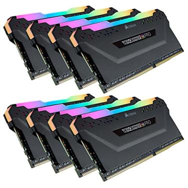Imagem de CORSAIR Memória de desktop VENGEANCE RGB PRO 256 GB (8 x 32GB) DDR4 3200 (PC4-25600) C16 – Preto
