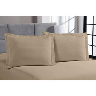 Imagem de Kit 2 Fronhas Porta Travesseiro 50x70 Piquet Liso Bege