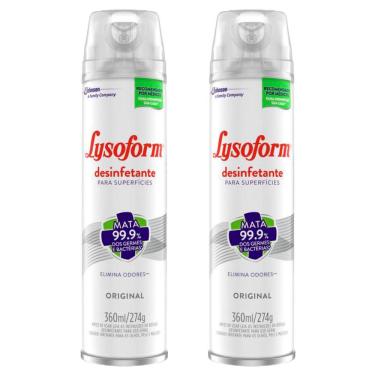 Imagem de Kit 2 Desinfetante Lysoform Aerossol Uso Geral Original 360ml