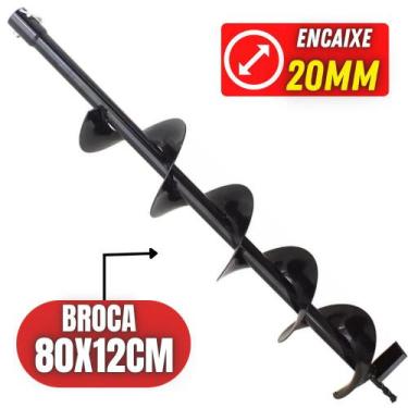 Imagem de Broca para Perfurador de Solo 80x12cm Encaixe de 20mm Para Vulcan, Von