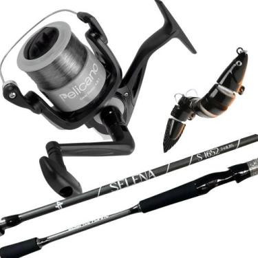Imagem de Molinete Carretel com Linha Vara 1,65mt Pesca Robalo Isca - ALBATROZ