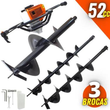 Imagem de KIT Perfurador de Solo Vulcan VPS520-S 2T 52CC com Broca 80x15cm + Bro