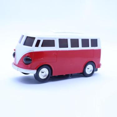 Imagem de Carrinho de Brinquedo Kombi Com Luz e Som Bate e Volta Gira 360º Vermelho