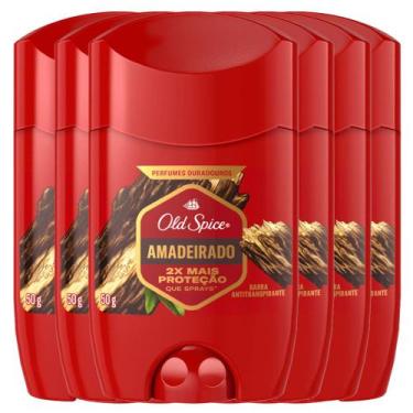 Imagem de Kit Desodorante Stick Old Spice Amadeirado 50g - 6 Unidades