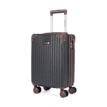 Imagem de Mala de Viagem Bordo ABS 20 Polegadas Rodas 360 Graus Leve Resistente Alça Regulável Cadeado (Preto)