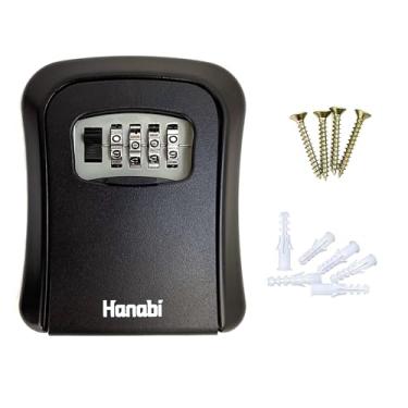 Imagem de Mini Cofre de Parede com Segredo Chaves Apartamento Temporada Joia Dinheiro AirBnb (Preto)