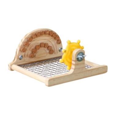 Imagem de ShengQuanHao Poleiros de madeira para pássaros, plataforma, suporte para papagaios de estimação, exercícios de treinamento, playground, suporte para papagaios,