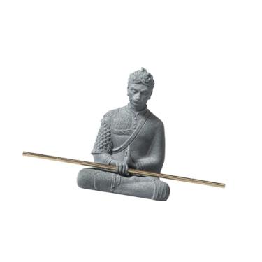 Imagem de IEUDNS Estátua do Rei Macaco, estatueta decorativa colecionável, artesanato exclusivo, ornamento, escultura de Wukong para decoração de jardim de mesa, Verde