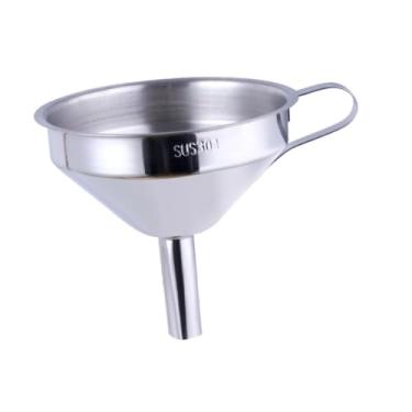 Imagem de Bothyi Funil de óleo de cozinha com filtro removível, transferência de líquidos, ferramenta de cozinha versátil e à prova de vazamentos, filtro para, Prata