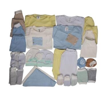 Imagem de Kit C 28 Body Bebê mijão e babador Liso Roupa Bebê Atacado - Batutinha