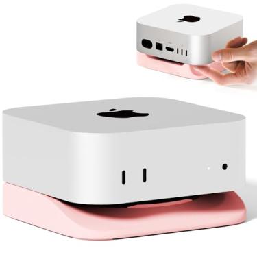 Imagem de ELETIUO Suporte de mesa para Mac mini M4/M4 Pro 2024, suporte de mesa de silicone com dissipação de calor, base antiderrapante, fácil acesso ao botão liga/desliga, economia de espaço para melhorar o