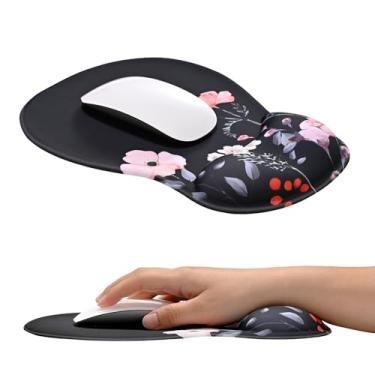 Imagem de EooCoo Mouse pad ergonômico com suporte de descanso de pulso em gel, design côncavo médio, alivia a dor no pulso, base antiderrapante para laptop, computador, acessórios de mesa de escritório