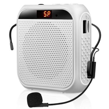 Imagem de Amplificador de voz portátil para professores, amplificador pessoal recarregável, sistema de PA, microfone com alto-falante para professores, treinamento, reunião, guia turístico, ioga, sala de aula