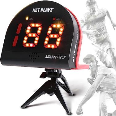 Imagem de NET PLAYZ Radar De Velocidade Playz, Pistola Multiesportiva (Mãos-Livres), Sensores Medição Para Beisebol, Softball, Tênis, Futebol, Hóquei, Lacrosse, Handebol, Acessórios Treinamento/Brindes Gadget