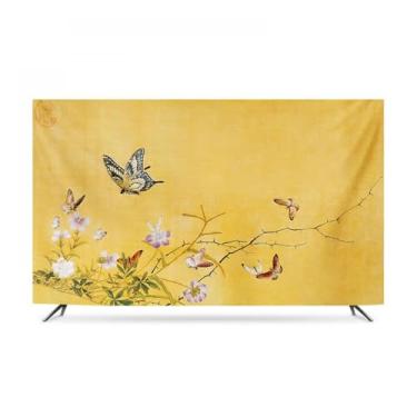 Imagem de Protetor de tela universal para TV de 32 a 80 polegadas para TVs LED/LCD, capa protetora de tecido macio respirável para decoração de quarto e sala de estar - dourado||80 cm