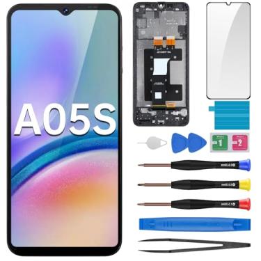 Imagem de BESJMYT Substituição de tela para Samsung Galaxy A05s com moldura LCD, digitalizador, montagem completa, vidro fixo com kit de ferramentas de reparo SM-A057F (A057F/DS A057M/DS A057G/DSN)