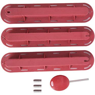 Imagem de Surfboard Fin Plug Base Plastic Surfing Board Acessório High Impact Resistance Lightweight Fácil Instalar Proteção Fin 3P Set com chave de parafuso para entusiastas do surf (Vermelho)