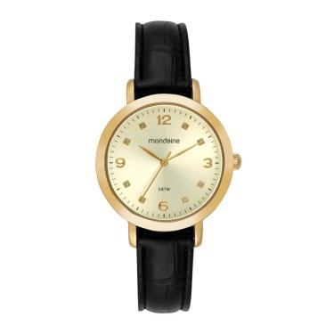 Imagem de Relógio MONDAINE feminino analógico couro dourado 99757LPMVDH1