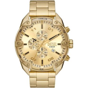 Imagem de Relógio Diesel Masculino Cronógrafo Dourado DZ4608 Novo Original na ca