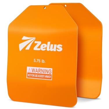 Imagem de ZELUS 2 placas de colete pesadas, placas de colete de peso curvo de 2,6 kg para treino, placas táticas de aço para colete com marcações claras, placas ergonômicas de treinamento para corrida e