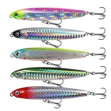 Imagem de 5 peças com caixa de armazenamento Swimmax para água doce e salgada, iscas de pesca realistas para robalo truta salmão, isca de natação para pesca de robalo, presentes incríveis para a família. (10 g)