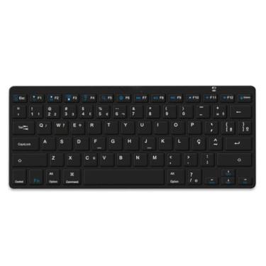 Imagem de Teclado Bluetooth Sem Fio Ultra Fino ABNT2, Padrão Brasileiro, Tecla Ç, Compatível com Tablet, Celular, Notebook e PC (Preto)