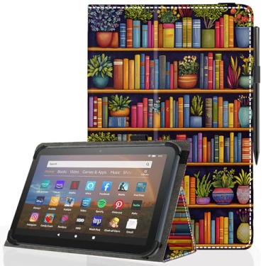 Imagem de Pudiceva Capa universal para tablet Android 10 de 10,1 polegadas, capa fina e dobrável para tablet com tela sensível ao toque de 22,9 a 10,7 cm com suporte para caneta Stylus, grama