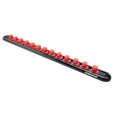 Imagem de Steelman Organizador de suporte de soquete, unidade de 9,5 cm, 13 pinos de mola, trilho de armazenamento magnético