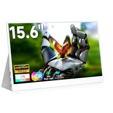 Imagem de QAF Monitor portátil de 15,6 polegadas para laptop, tela FHD 1080P USB-C HDMI 100% sRGB HDR IPS, segunda tela de viagem ultrafina compatível com laptop, Mac, PC, telefone, PS5, Xbo, Switch