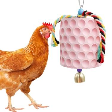 Imagem de MinrzPet Acessórios Para Galinheiro, Pedra De Cálcio Moer Bico Com Sino, Brinquedos Enriquecimento, Galinhas, Patos, Gansos, Perus, Aves