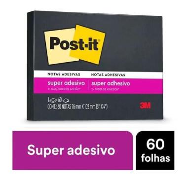 Imagem de Bloco Adesivo Post-it 76x102 mm 60 Folhas Preto - 3M - POS-IT