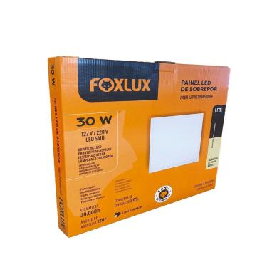 Imagem de Painel LED 40x40 Quadrado Branco Sobrepor 30W 4000K Foxlux
